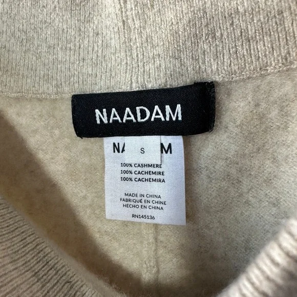 Naadam Signature Cashmere Cropped Pants Oatmeal Womens S Beige Neutral High Rise - Picture 3 of 6
